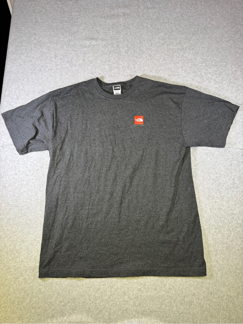 The North Face Charcoal Short-Sleeve Tee with Red Logo Patch